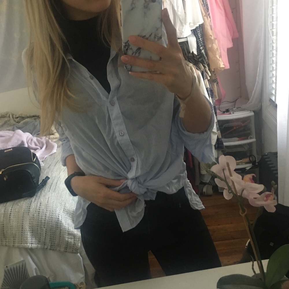 Express blue button-down